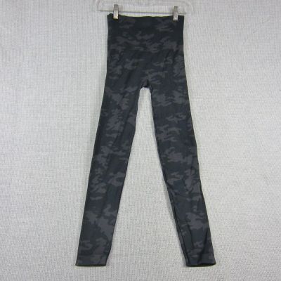 Spanx Leggings Womens Small Gray Camouflage Slim Fit Mid Rise Workout Gym Active